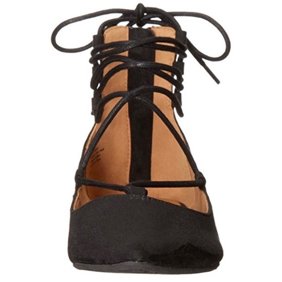 BC Suede Lace Up Ankle Flats - Picture 2 of 8